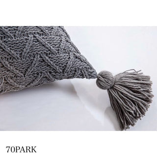 Cable Knit Cushion Cover with Tassels