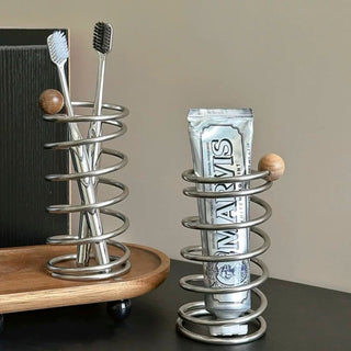 Woodball Stainless Steel Spring Brush Stand  Pen Holder