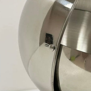 Stainless steel spherical tabletop bin with lid small item container dustbin trash can
