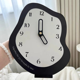 Irregular Wave Bicolor Clock  Table Clock