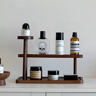 Wood Multi-tiered Storage Display Rack Perfume Storage Cosmetics Storage