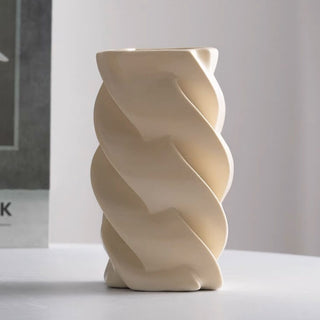Twisted Ceramic Flower Vase