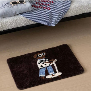 Kickboard Dog Message Entrance Mat  40x60cm Dachshund Rug Washable