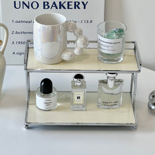 Desktop display two-tier storage rack