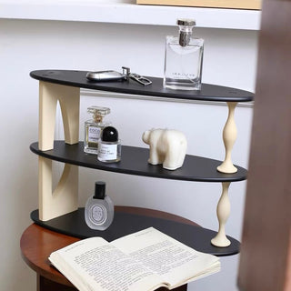 Retro Asymmetrical Design Three-Tier Storage Display Rack