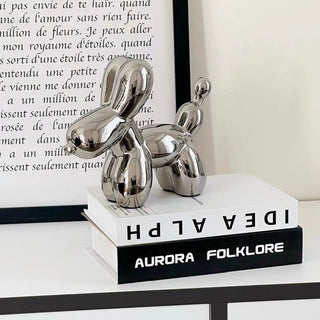 piece set: Balloon dog motif ornament silver.