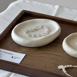 Plump Ceramic Oval Accessory Tray   Small Item Holder Plate Tray