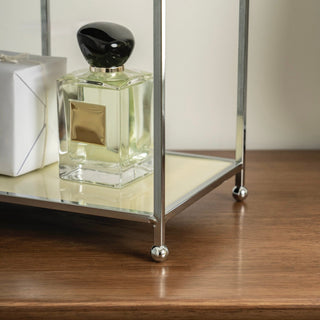 Silver Frame Multi-Tier Storage Display Rack  Monotone Perfume Storage