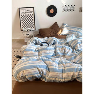 Multi-stripe cotton duvet cover setin  and 2 sizes.