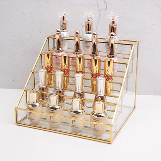 Gold Frame Clear Cosmetic Storage Rack