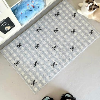 Ribbon Check Pattern Entrance Mat  50 x 80 cm Mud Removal