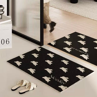 Rabbit pattern Monotone entrance mat 50x80 Mud removal