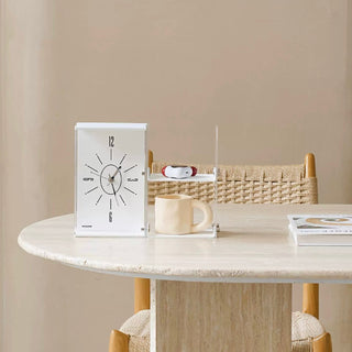 Storage rack included Acrylic clear monochrome clock  Table clock
