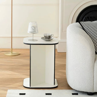 way Black Edge Magazine Rack Side Table Storage White Monotone