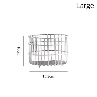 Set of 2  Stainless Steel Wire Round Baskets