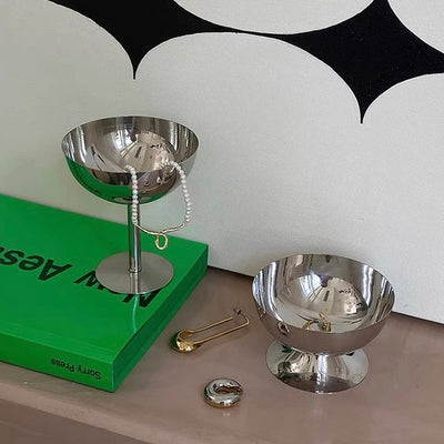 Stainless Steel Small Item Container Candle Holder  Tray