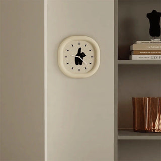 Cat motif Chubby frame clock wall clock cat