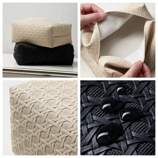Kagome weave style faux leather tissue case simple design