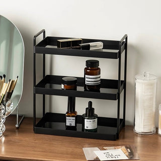 Black Frame Three-Tier Storage Display Rack  Monotone