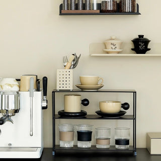 Iron Simple Three-Tier Display Rack Black