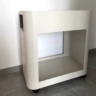 Caster-equipped 30cm wide iron storage wagonin  side table