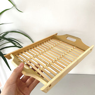 Bamboo Rectangular Tray with Handles Small Item Container