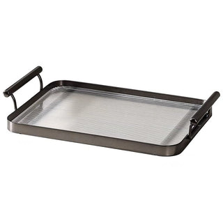 Metallic Clear Stripe Pattern Tray  Storage