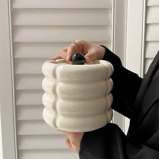 Ceramic storage box with lid brush standin .
