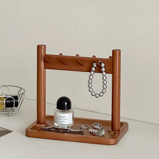 Natural Wood Accessory Key Stand Tray Storage Small Item Holder
