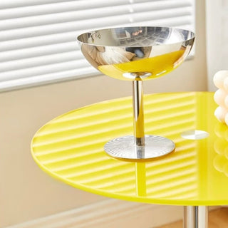 Silver Leg Round Compact Mini Side Table