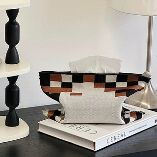 Mosaic Pattern Knit Tissue Case   Hanging Type