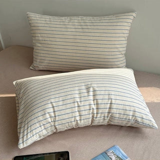 Mixed Color Stripe Cotton Duvet Cover Set  All Season