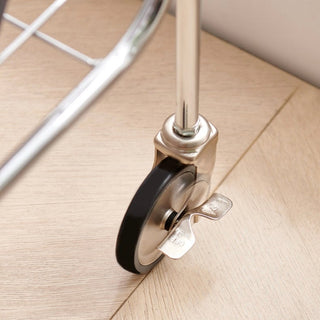 Stainless steel two-tier side table with casters storage rackin  wagon