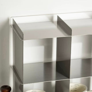 Stainless steel silver 9 compartment storage rack mug storage shelf display rack