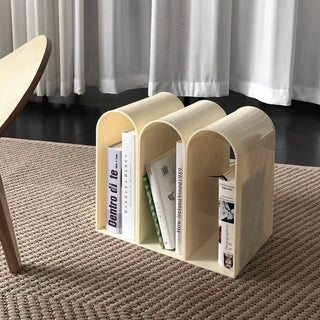 Arch Magazine Rack Storage Side Table Cream