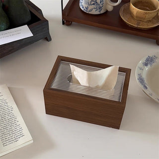 Thimble Wood Clear Acrylic Tissue Case Tissue Box