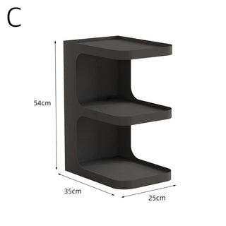 25cm Wide Iron E-Type Compact Three-Tier Side Table