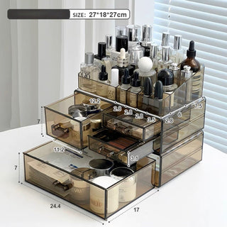 Clear Color Drawer Cosmetic Storage Box Large Capacity