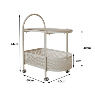 Wagon with casters basket side tablein