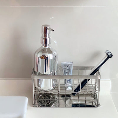 Stainless steel basket silver dish drainer small item storage