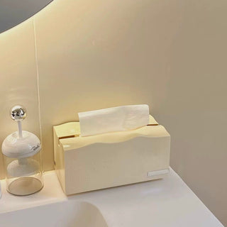 Wavy Cream Color Tissue Case Tissue Box