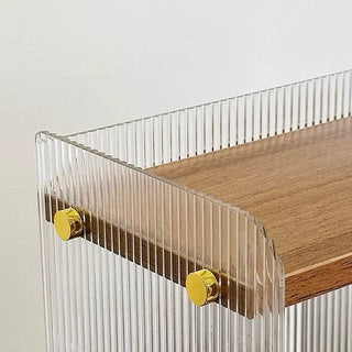Bamboo Clear Acrylic Three-Tier Cup Perfume Storage Display Rack