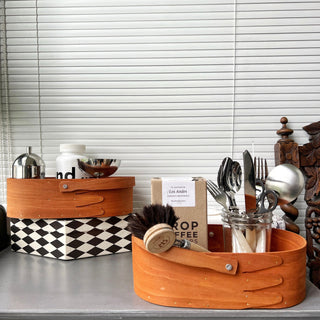 Handled Wooden Shaker Box Storage Basket