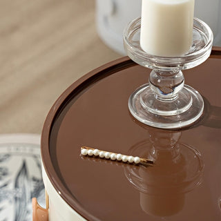 Round Two-Tier Storage Cylindrical Rack Side Table