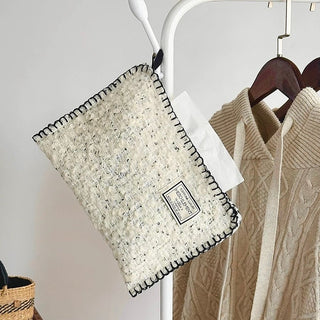 Tweed stitch knit tissue case cover hanging