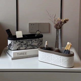 Leather Jacquard Remote Control Storage Box