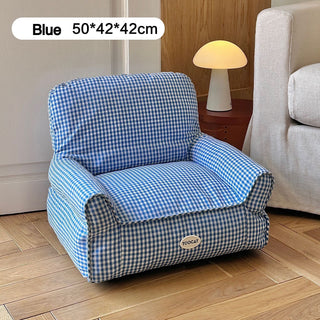 Checkered pattern small pet sofa for dogs and cats pet bed pet supplies pet cushion washable.
