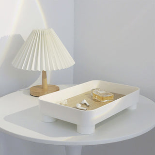 Wood grain print rectangular accessory trayin  small item holder.