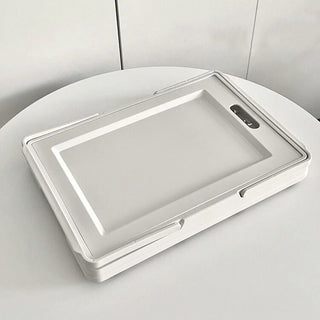 Foldable storage container with handle white