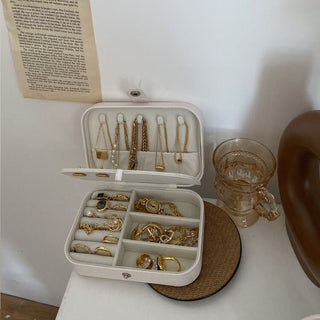 Rectangular Simple Jewelry Box Glitter White